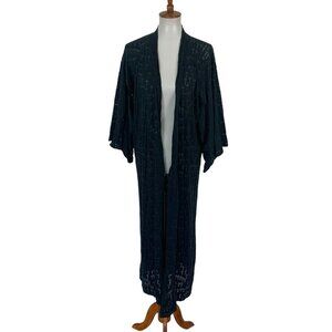 Evil Twin Cardigan One Size Long Blue Open Front Edgy Grunge Streetwear